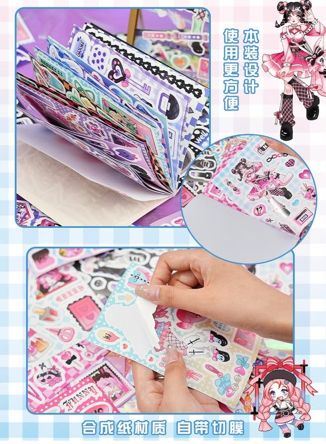 SAMVARDHAN Kawaii Stickers Book - 20 Sheets/400 Stickers, Anime, Korean Self-Adhesive Kawaii Sticker, Japanese Style Decorative Stickers, Cartoon Theme Sticker for Girls (Explosive Sweetheart) - Image 4